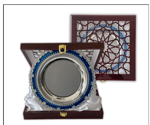 درع صحن دائري ازرق 20*20